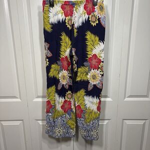 Melissa Paige Pants Womens XL Floral Wide Leg Boho Resort Stretch Comfort